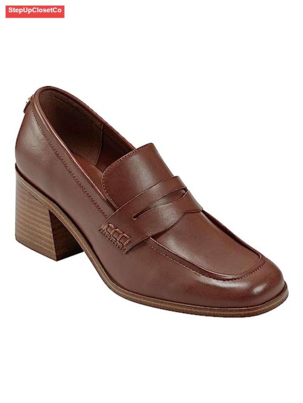 Marc Fisher Women's Mocc-On Loafers Square Toe Low Block Heel